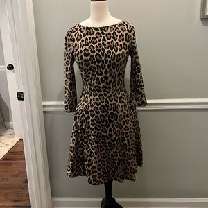 Kate Spade, long sleeve leopard print dress